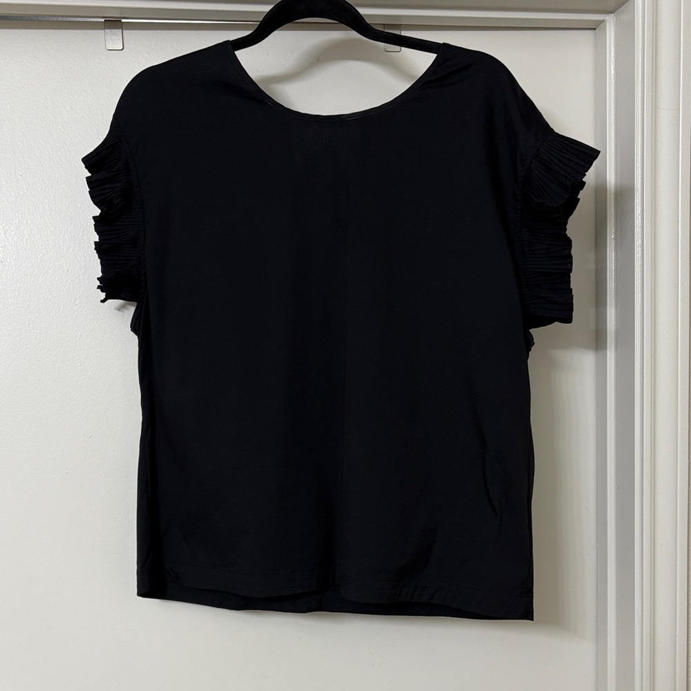 Express Black Ruffle Sleeve Top